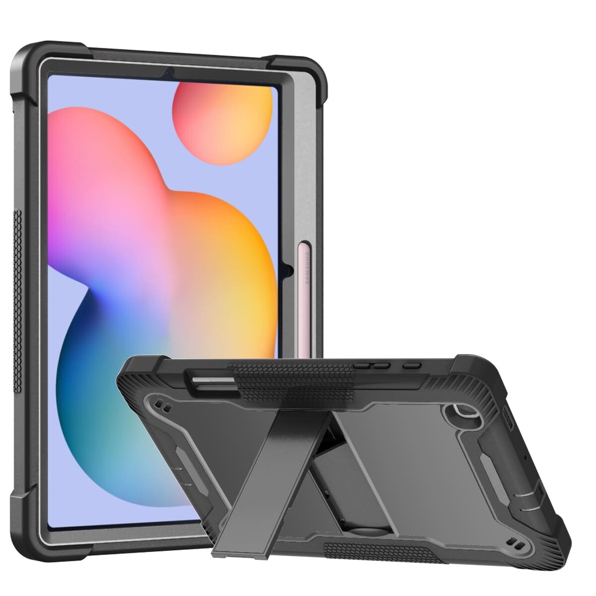 .Heavy Duty Shockproof Case;Samsung Galaxy Tab S6 Lite Case;Rugged Armor Tablet Cover;Kickstand Tablet Protective Cover;Shockproof Tablet Case;Durable Tablet Case for S6 Lite;Protective Case for Galaxy Tab S6 Lite;Rugged Protection Tablet Case;Lightweight Shockproof Cover;Galaxy Tab S6 Lite Drop Protection