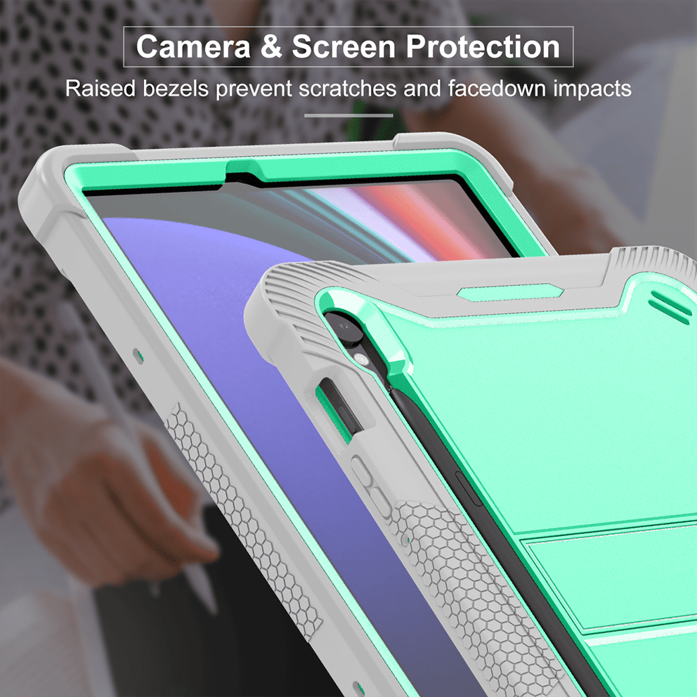 .Heavy Duty Shockproof Case;Samsung Galaxy Tab S9 Case;Rugged Armor Tablet Cover;Kickstand Tablet Protective Cover;Shockproof Tablet Case;Durable Tablet Case for S9;Protective Case for Galaxy Tab S9;Rugged Protection Tablet Case;Lightweight Shockproof Cover;Galaxy Tab S9 Drop Protection