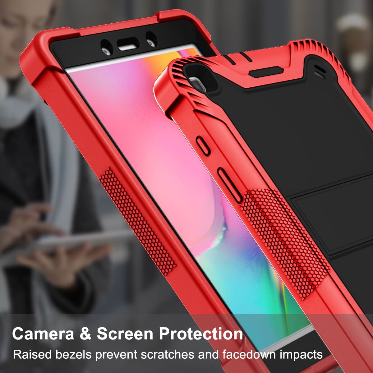 .Heavy Duty Shockproof Case;Samsung Galaxy Tab A 8.0 Case;Rugged Armor Tablet Cover;Kickstand Tablet Protective Cover;Shockproof Tablet Case;Durable Tablet Case for A 8.0;Protective Case for Galaxy Tab A 8.0;Rugged Protection Tablet Case;Lightweight Shockproof Cover;Galaxy Tab A 8.0 Drop Protection