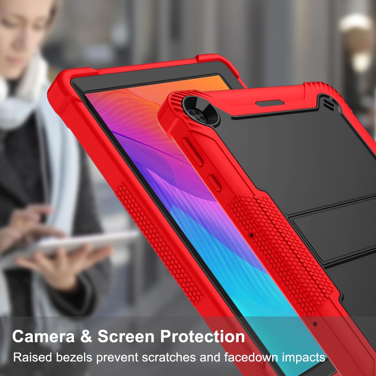 .Heavy Duty Shockproof Case;HUAWEI MatePad T 10S Case;Rugged Armor Tablet Cover;Kickstand Tablet Protective Cover;Shockproof Tablet Case;Durable Tablet Case for T 10S;Protective Case for T 10S;Rugged Protection Tablet Case;Lightweight Shockproof Cover;T 10S Drop Protection