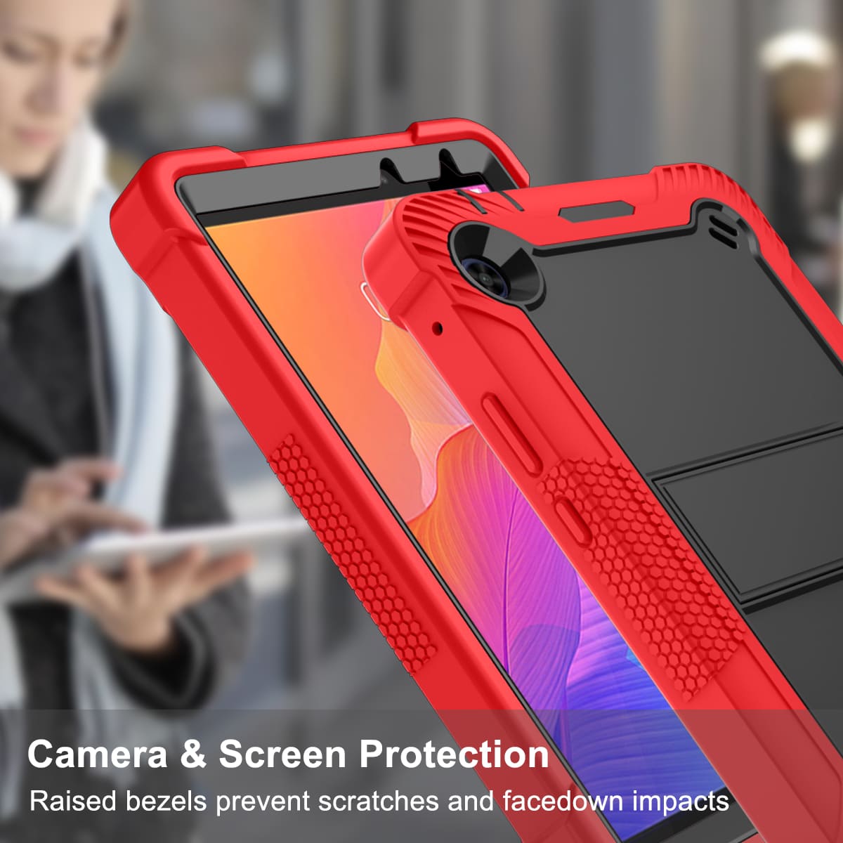 .Heavy Duty Shockproof Case;HUAWEI MatePad T8 Case;Rugged Armor Tablet Cover;Kickstand Tablet Protective Cover;Shockproof Tablet Case;Durable Tablet Case for T8;Protective Case for T8;Rugged Protection Tablet Case;Lightweight Shockproof Cover;T8 Drop Protection