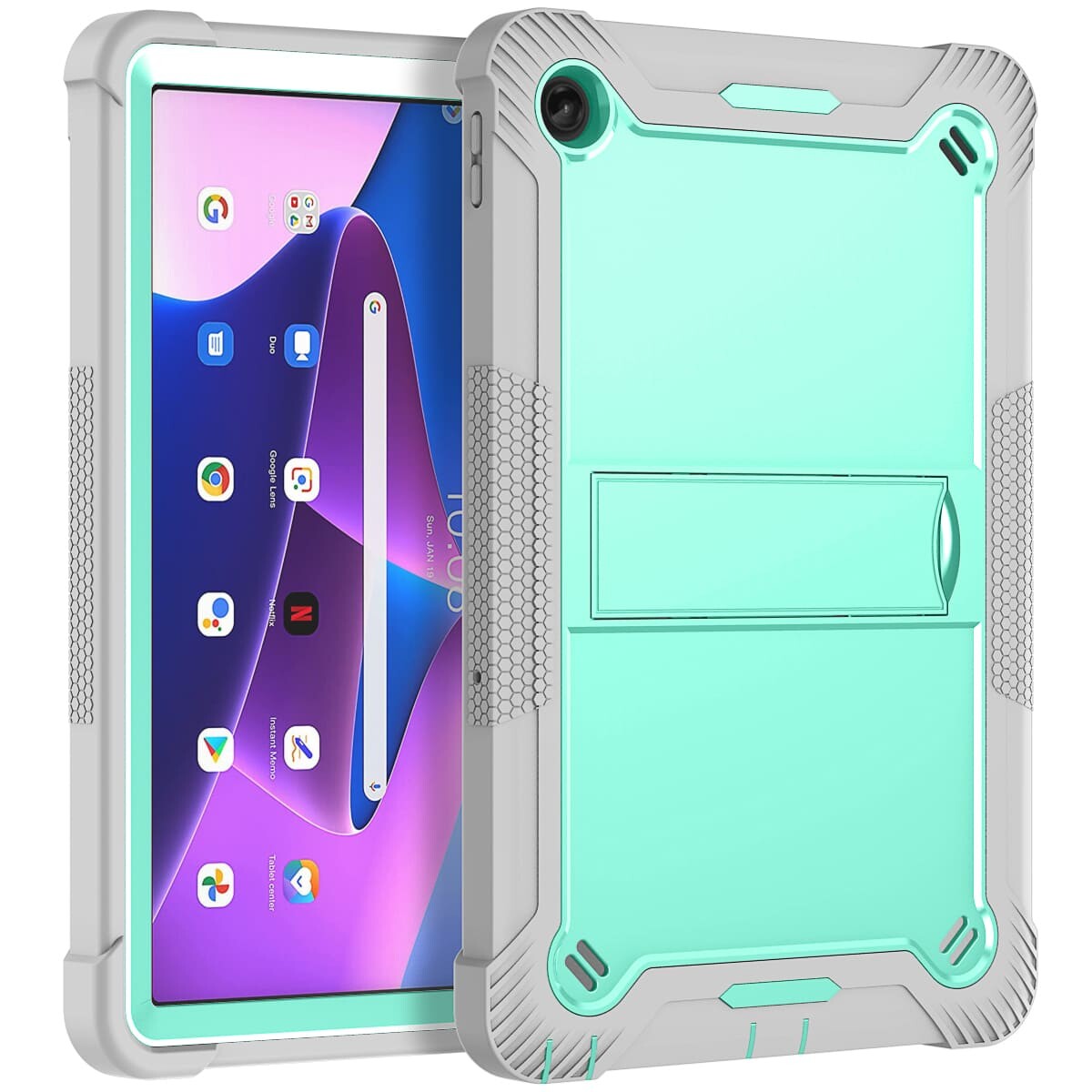 .Heavy Duty Shockproof Case;Lenovo TAB M10 Plus Case;Rugged Armor Tablet Cover;Kickstand Tablet Protective Cover;Shockproof Tablet Case;Durable Tablet Case for TAB M10 Plus;Protective Case for TAB M10 Plus;Rugged Protection Tablet Case;Lightweight Shockproof Cover;TAB M10 Plus Drop Protection