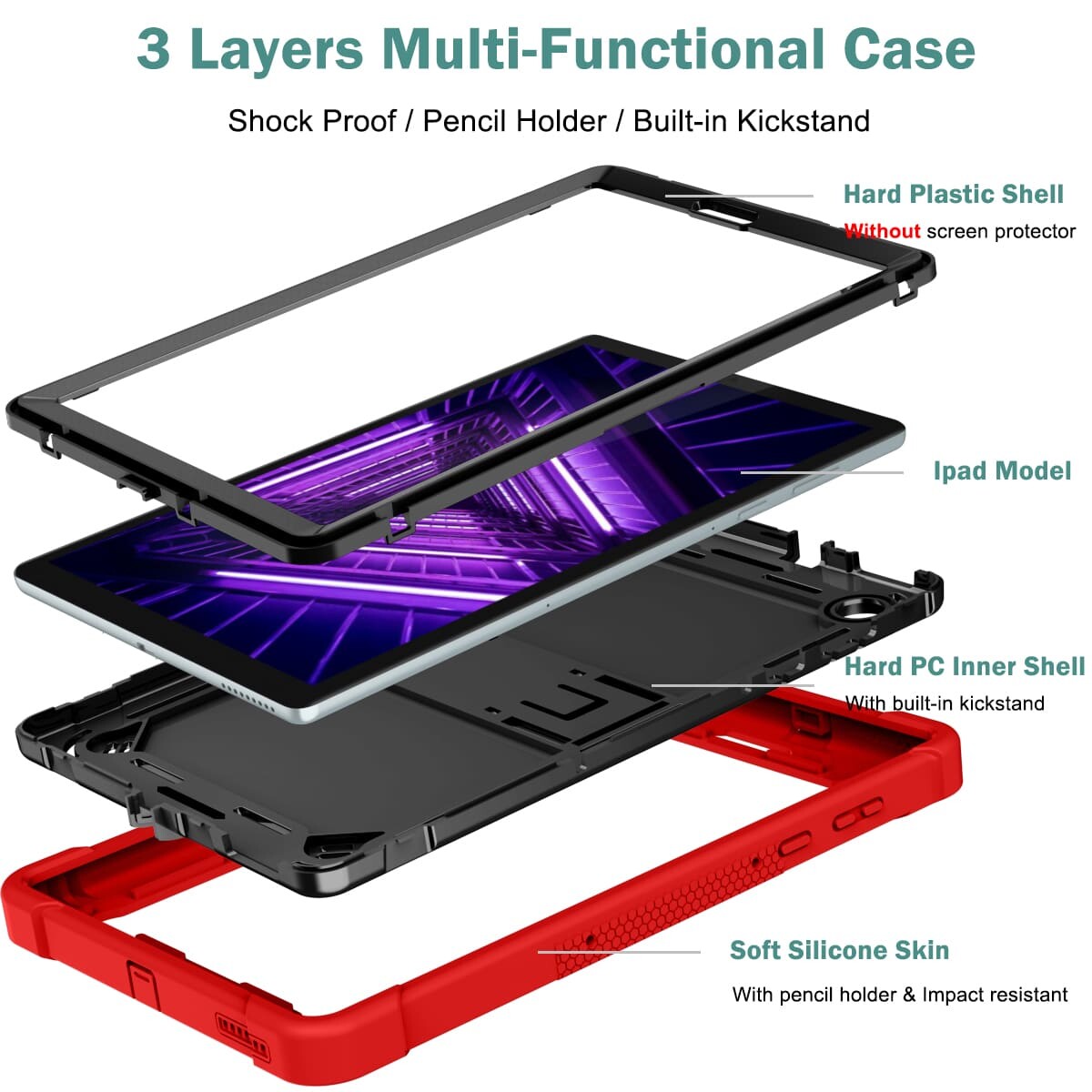 .Heavy Duty Shockproof Case;Lenovo TAB M10 Plus X606 Case;Rugged Armor Tablet Cover;Kickstand Tablet Protective Cover;Shockproof Tablet Case;Durable Tablet Case for TAB M10 Plus X606;Protective Case for TAB M10 Plus X606;Rugged Protection Tablet Case;Lightweight Shockproof Cover;TAB M10 Plus X606 Drop Protection