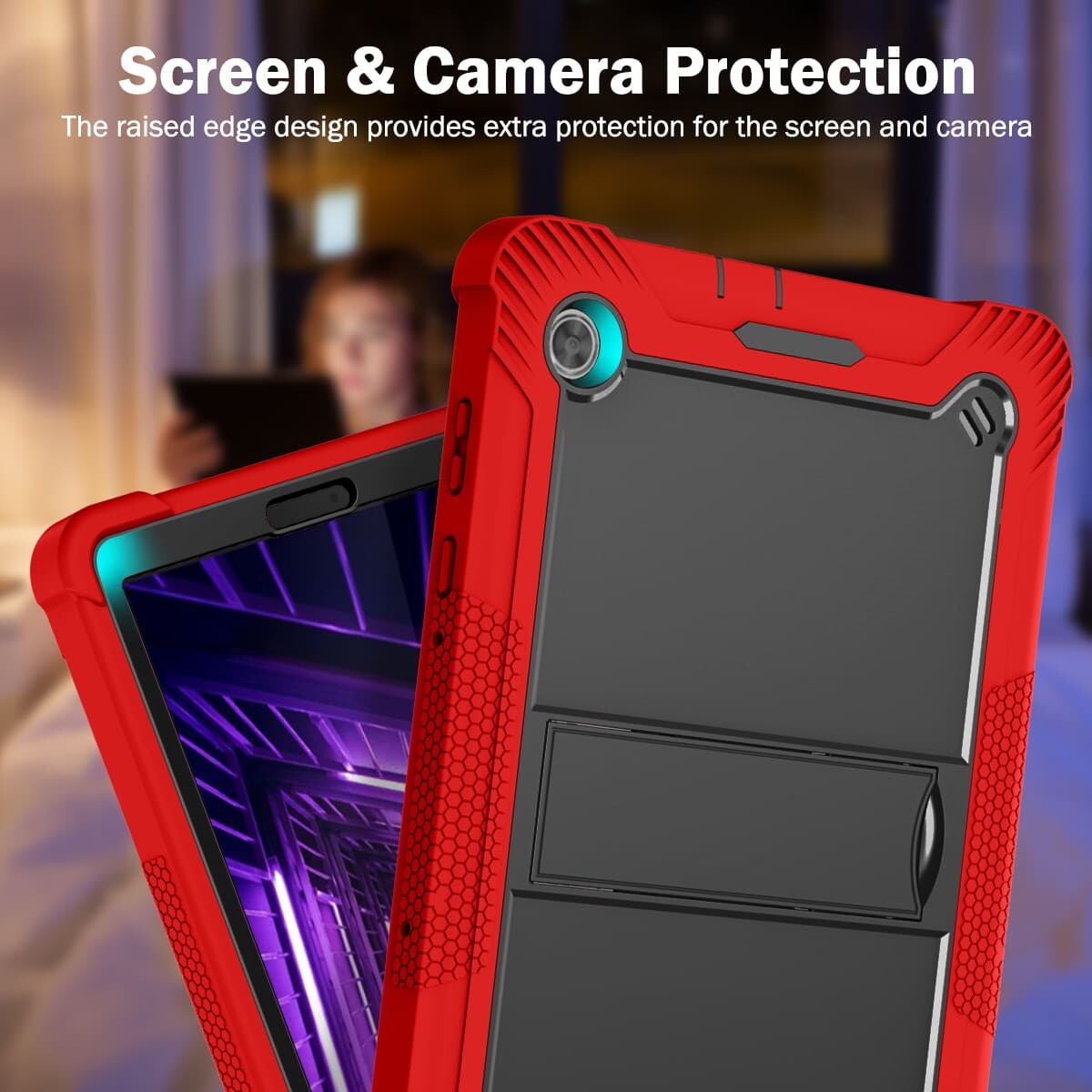 .Heavy Duty Shockproof Case;Lenovo TAB M10 Plus X606 Case;Rugged Armor Tablet Cover;Kickstand Tablet Protective Cover;Shockproof Tablet Case;Durable Tablet Case for TAB M10 Plus X606;Protective Case for TAB M10 Plus X606;Rugged Protection Tablet Case;Lightweight Shockproof Cover;TAB M10 Plus X606 Drop Protection