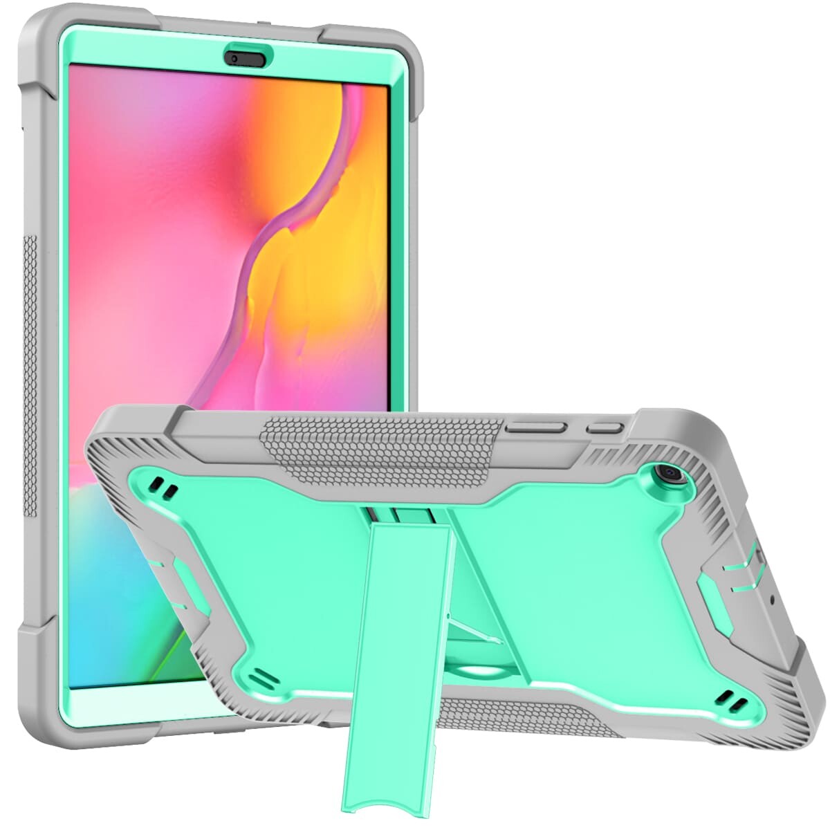 Heavy Duty Shockproof Case For Samsung Galaxy Tab A 10.1 2019 Ruggged Armor Kickstand Tablet Protective Cover