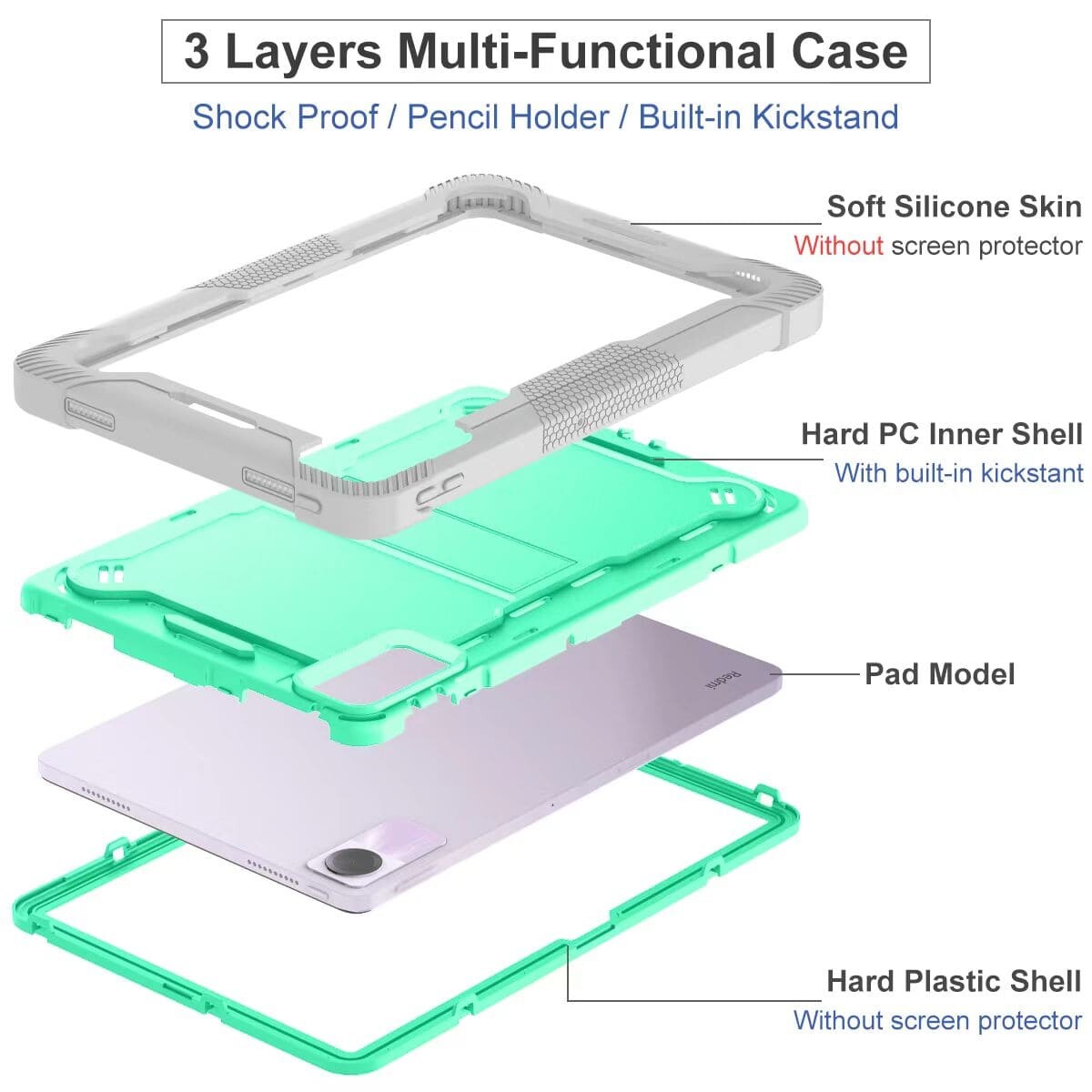 .Heavy Duty Shockproof Case;Redmi Pad SE Case;Rugged Armor Tablet Cover;Kickstand Tablet Protective Cover;Shockproof Tablet Case;Durable Tablet Case for Redmi Pad SE;Protective Case for Redmi Pad SE;Rugged Protection Tablet Case;Lightweight Shockproof Cover;Redmi Pad SE Drop Protection