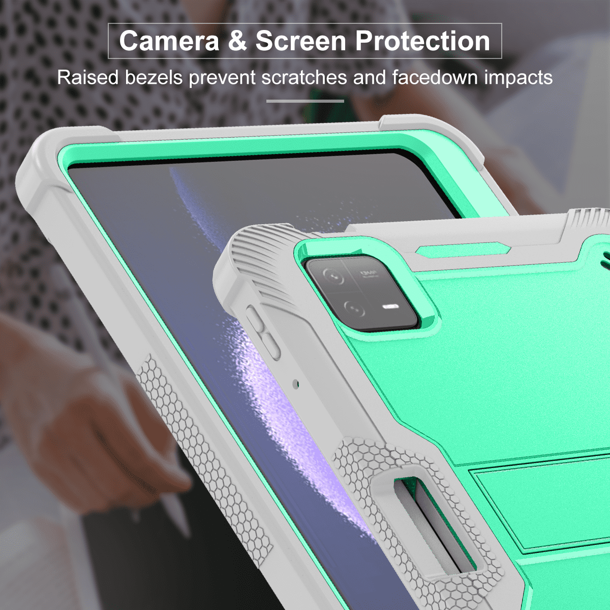 .Heavy Duty Shockproof Case;Xiaomi Pad 6 Case;Rugged Armor Tablet Cover;Kickstand Tablet Protective Cover;Shockproof Tablet Case;Durable Tablet Case for Xiaomi Pad 6;Protective Case for Xiaomi Pad 6;Rugged Protection Tablet Case;Lightweight Shockproof Cover;Xiaomi Pad 6 Drop Protection