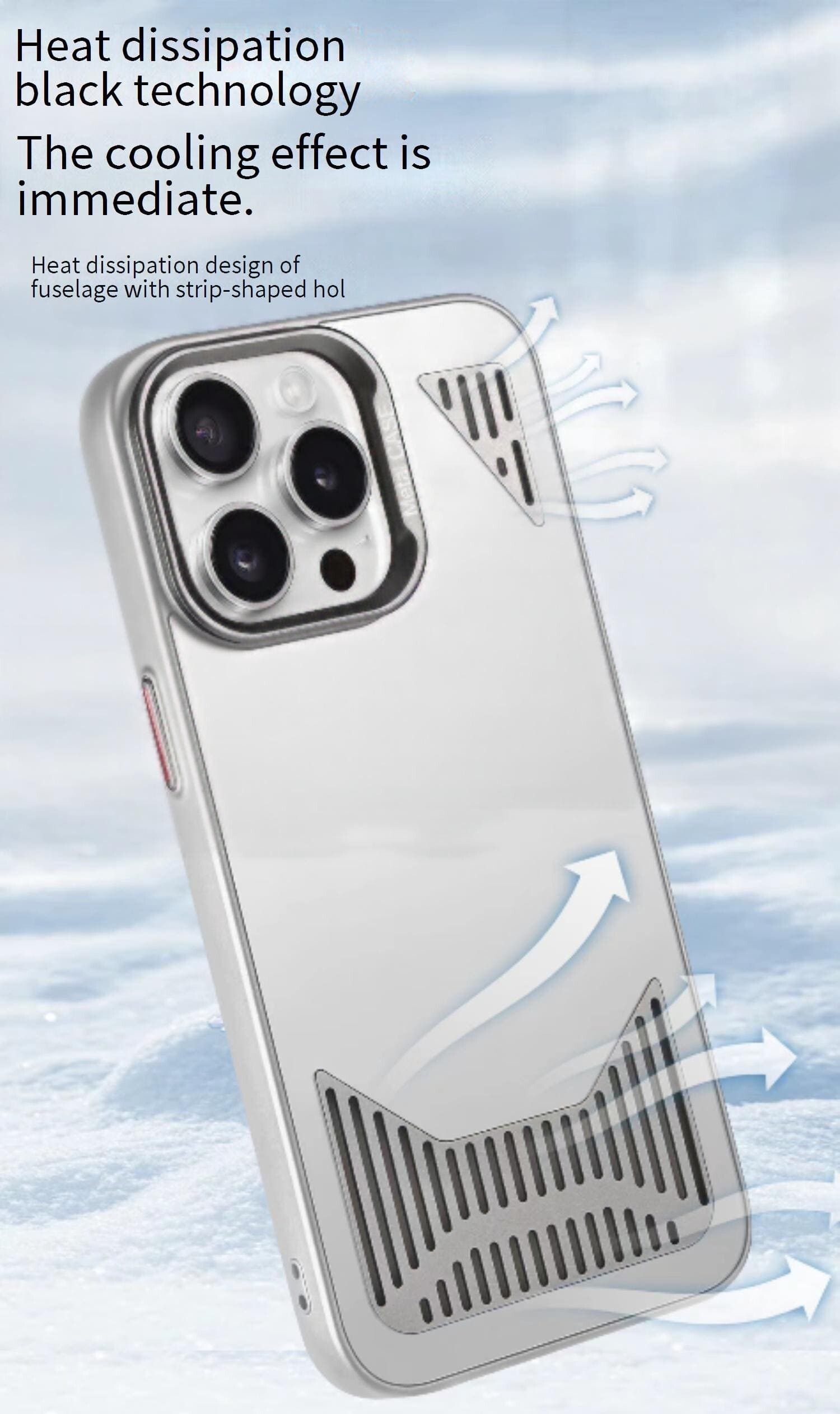 Heat Dissipation Phone Case;Magnetic Suction Phone Case;iPhone 11 Case;iPhone 12 Case;iPhone 13 Case;iPhone 14 Case;iPhone 15 Case;Plus/Pro/Pro Max Phone Case;Innovative Phone Protection;Durable Phone Case Design;Latest Phone Accessories 2024;Cooling Technology Phone Case