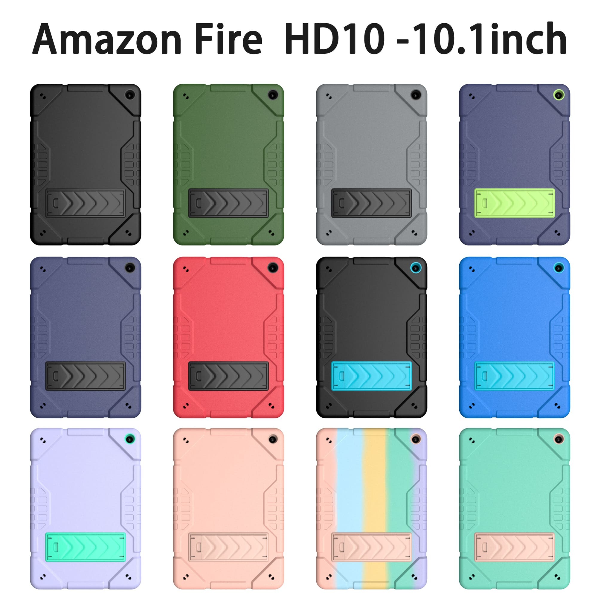 For Amazon Fire HD 10-10.1inch Case holder Protective shockproof 2n1 Silicone tablet cases For Amazon Fire HD 10-10.1inch