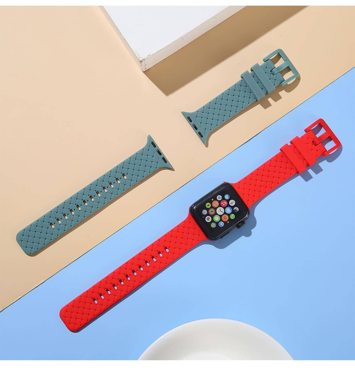 .Waterproof Smart Watch Strap;Rubber Braided Design Watch Band;Soft Silicone iWatch Strap;iWatch Series Accessories;Sport Style Smart Watch Strap;Durable Silicone Watch Band;Comfortable Smart Watch Strap;Stylish iWatch Bands;Adjustable Smart Watch Strap;Lightweight Sport Watch Band