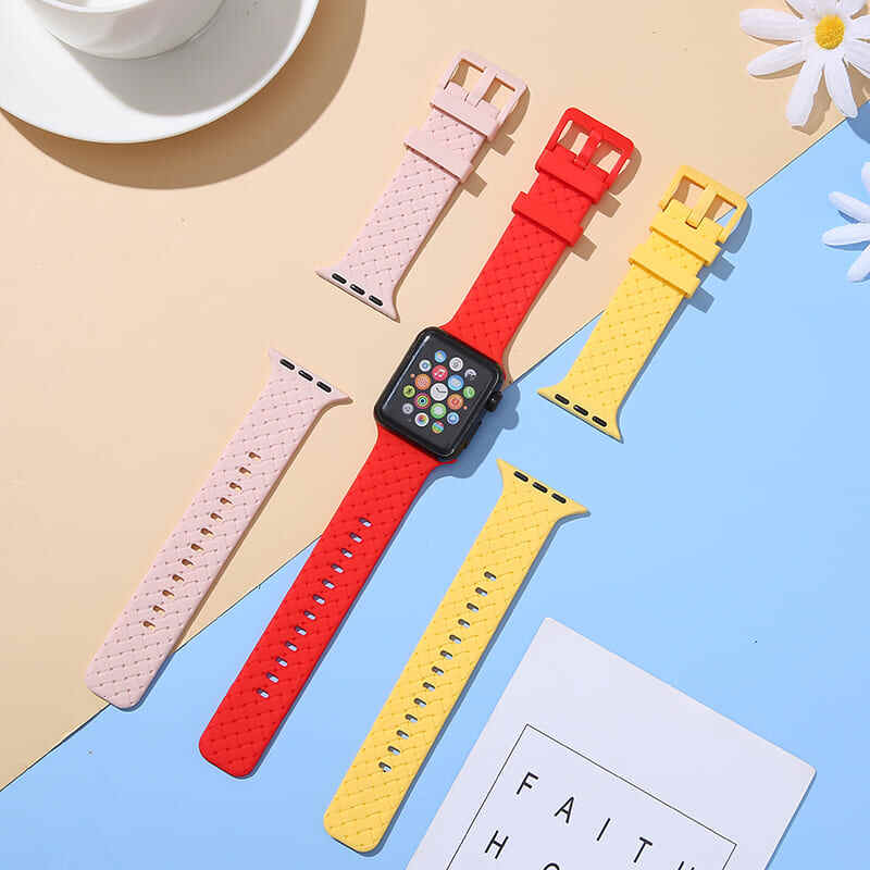 .Waterproof Smart Watch Strap;Rubber Braided Design Watch Band;Soft Silicone iWatch Strap;iWatch Series Accessories;Sport Style Smart Watch Strap;Durable Silicone Watch Band;Comfortable Smart Watch Strap;Stylish iWatch Bands;Adjustable Smart Watch Strap;Lightweight Sport Watch Band