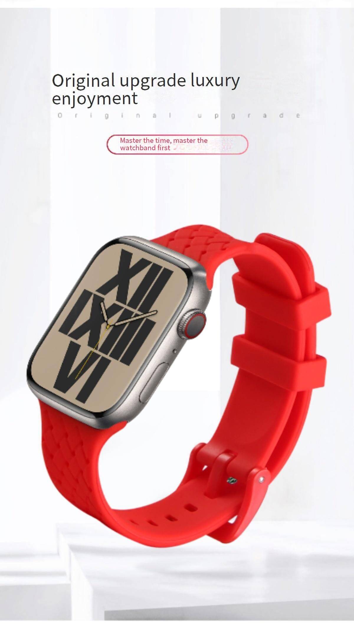 Wholesale Waterproof Sport Rubber Braided Style Design Soft Silicone Smart Watch Strap for iWatch Series