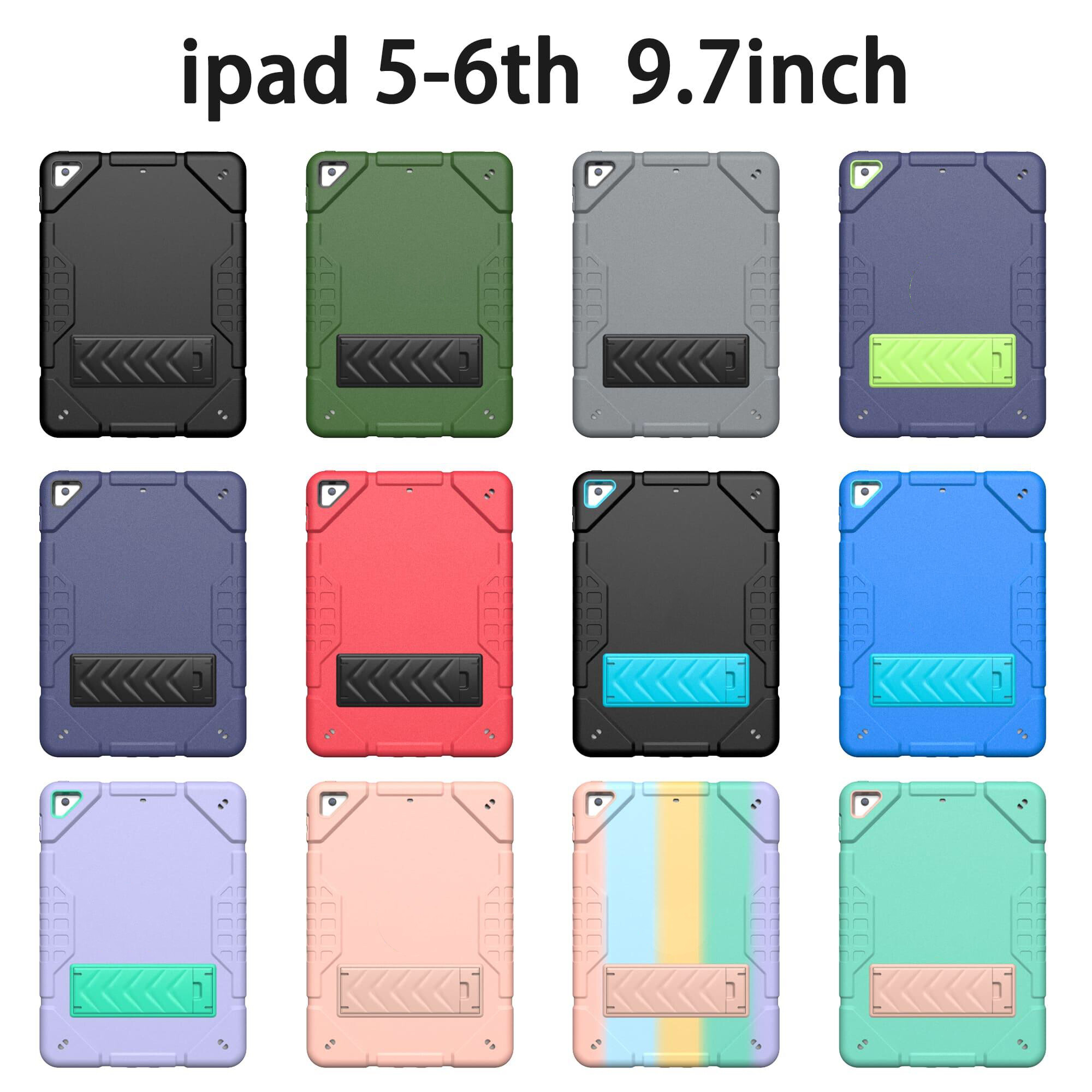 For iPad5 iPad6 2017 2018 9.7inch Case holder Protective shockproof 2n1 Silicone tablet cases For iPad5 iPad6 2017 2018 9.7inch