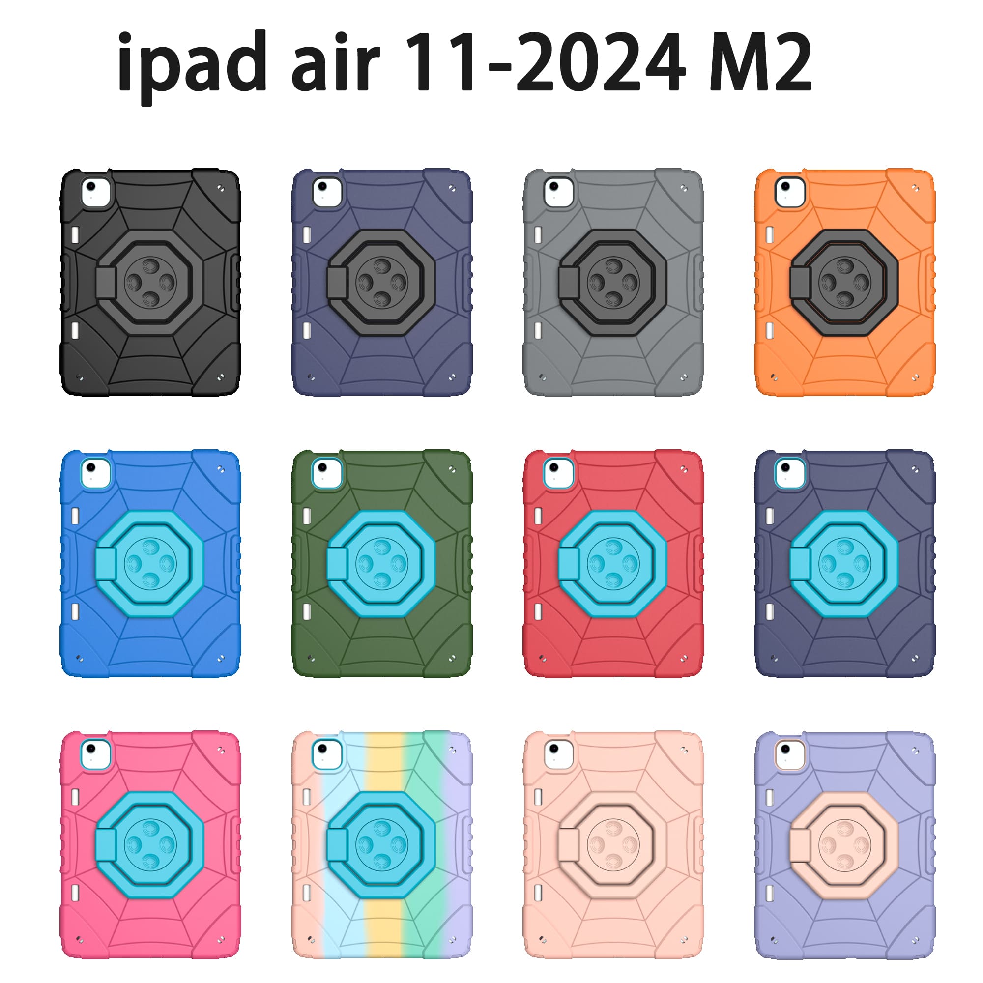 For iPad Air 11 2024 New arrivals 2024 holder Protective shockproof 2n1 Silicone tablet covers cases For iPad Air 11 2024