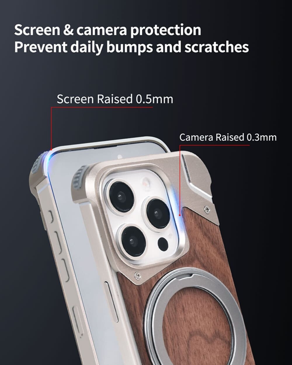 Stand phone case  walnut