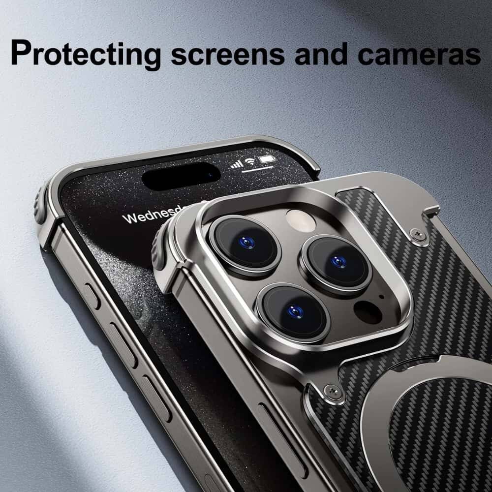 Iphone case with metal camera