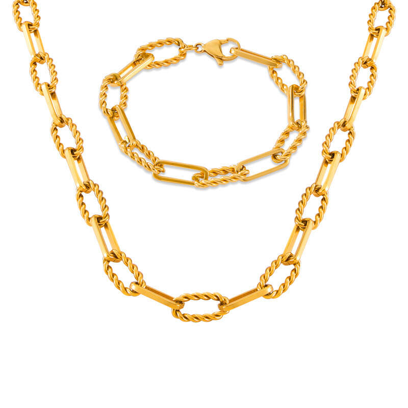 18 Gold Plated Stainless Steel Jewelry Set