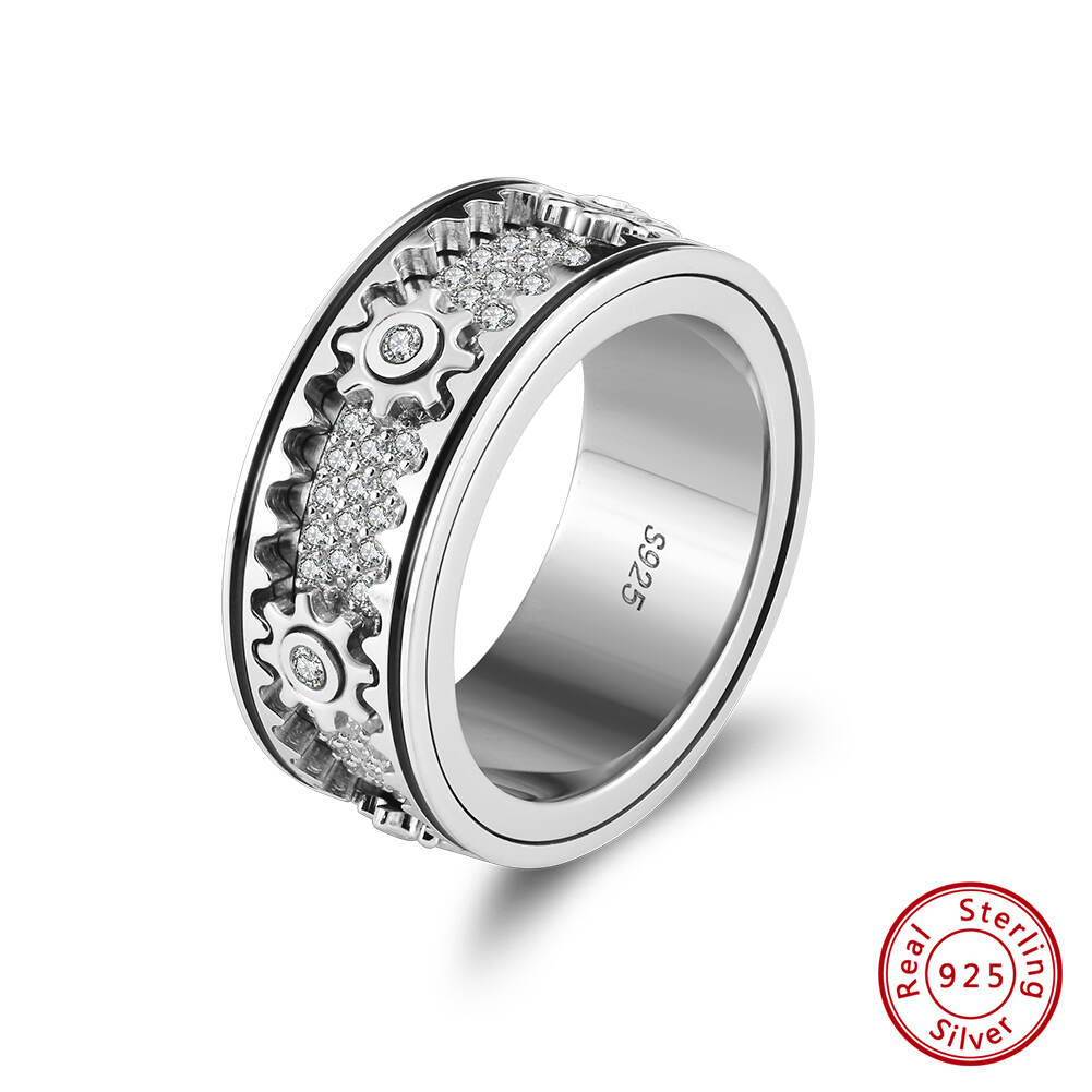 Rhodium Plated 925 Sterling Silver Zirconia Ring