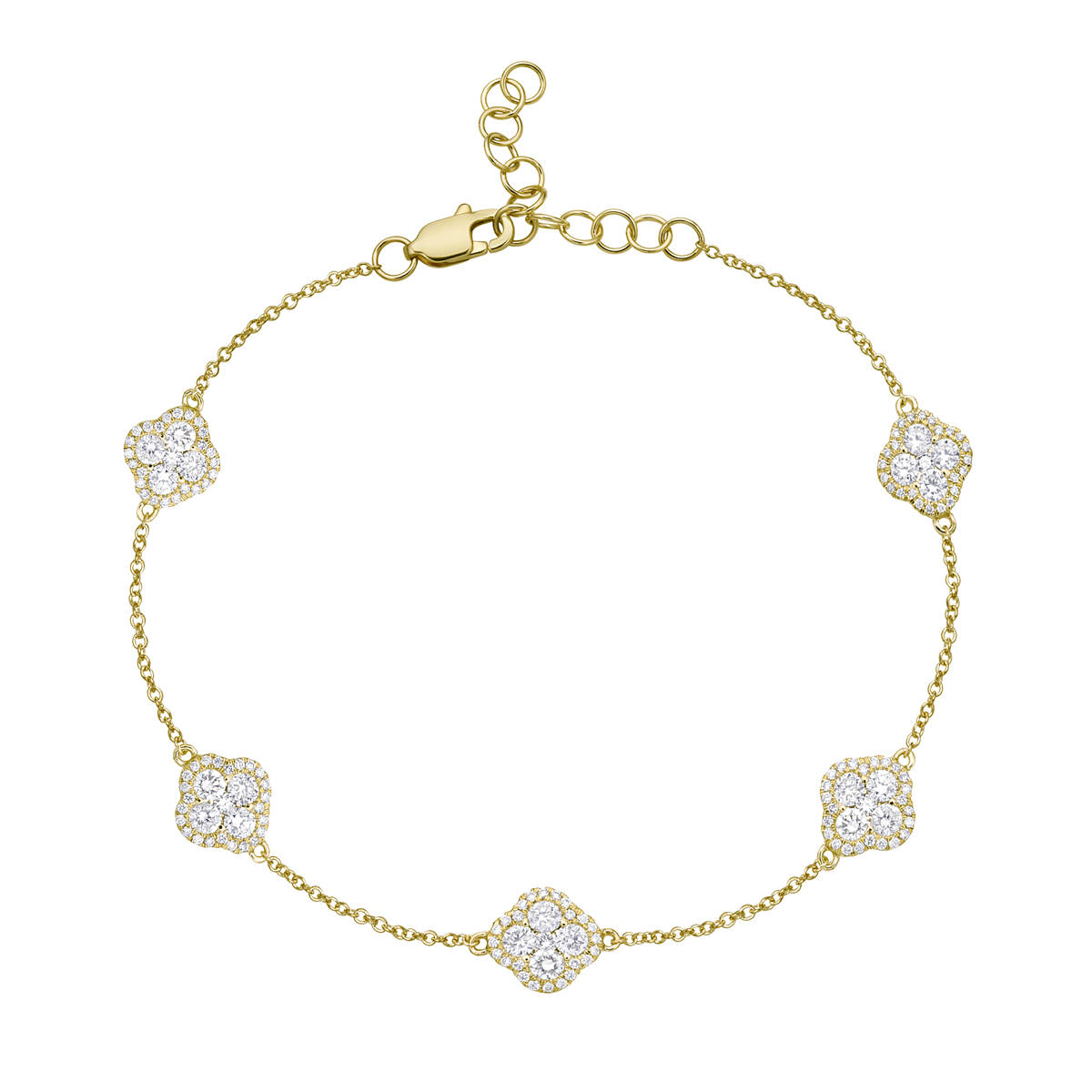 925 Silver Cubic Fashion Clover Jewelry Set - Bracelet