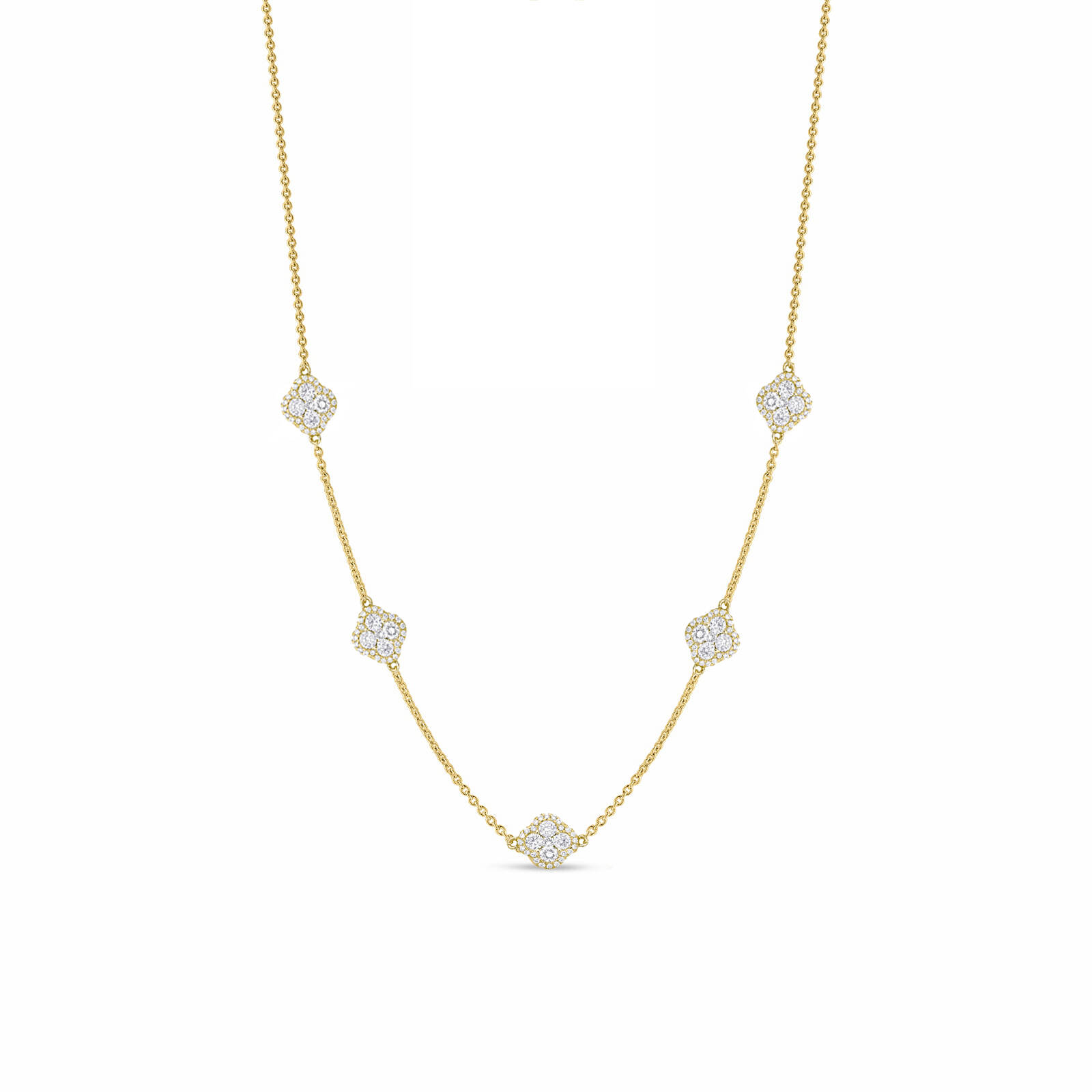 925 Silver Cubic Fashion Clover Jewelry Set - Necklace