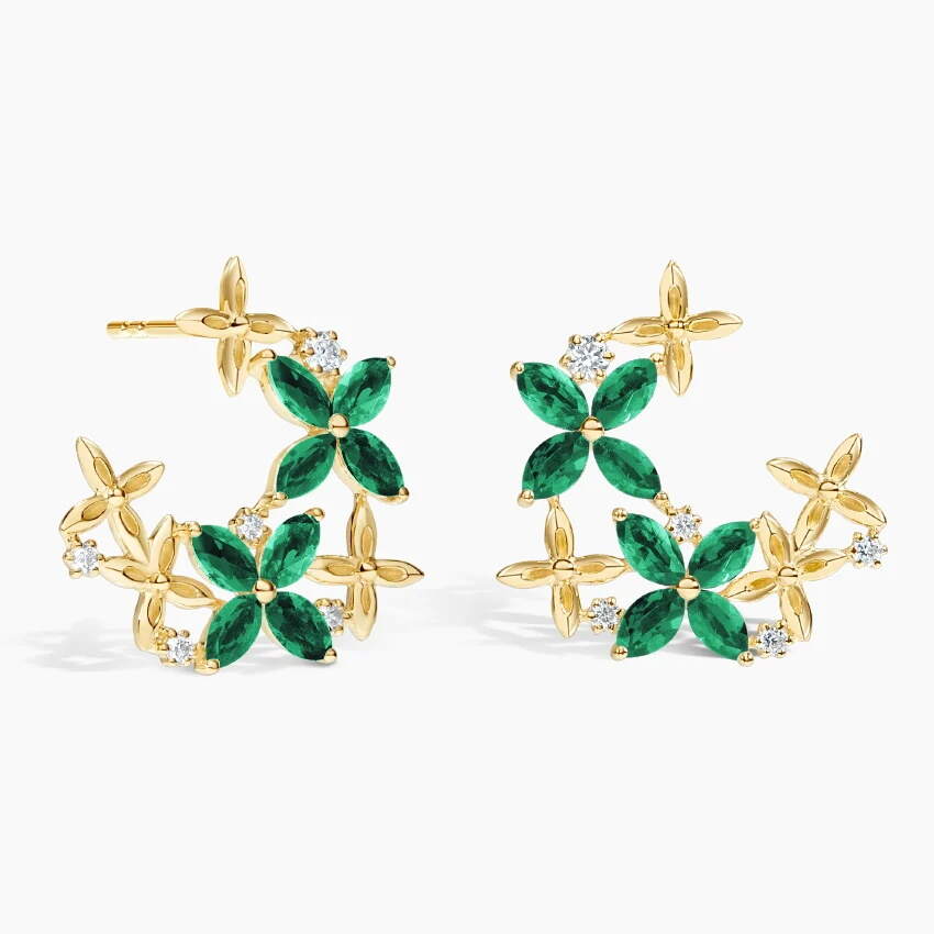 925 Silver Fashion Jewelry Flower Sets -Exquisite Green Flower Earrings