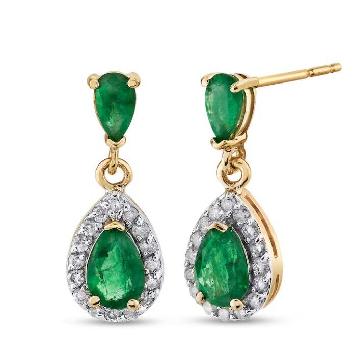 925 Silver Jewelry Classic Fashion Set-Emerald Dangle Earrings