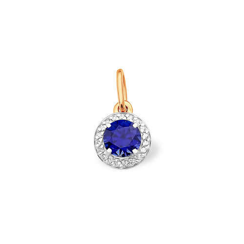 925 Silver Jewelry For Women - Sapphire Blue Accent Stones Brilliant White Round Classic Pendant