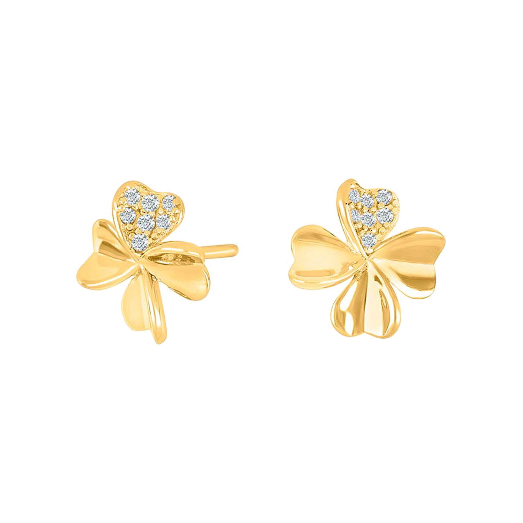 925 Silver Cubic Fashion Clover Jewelry Set - Stud Earrings