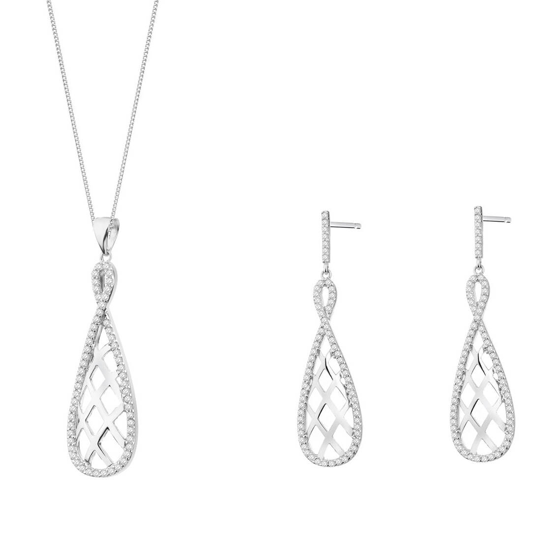 925 Silver Fashion Jewelry - Exquisite Teardrop Jewelry Set