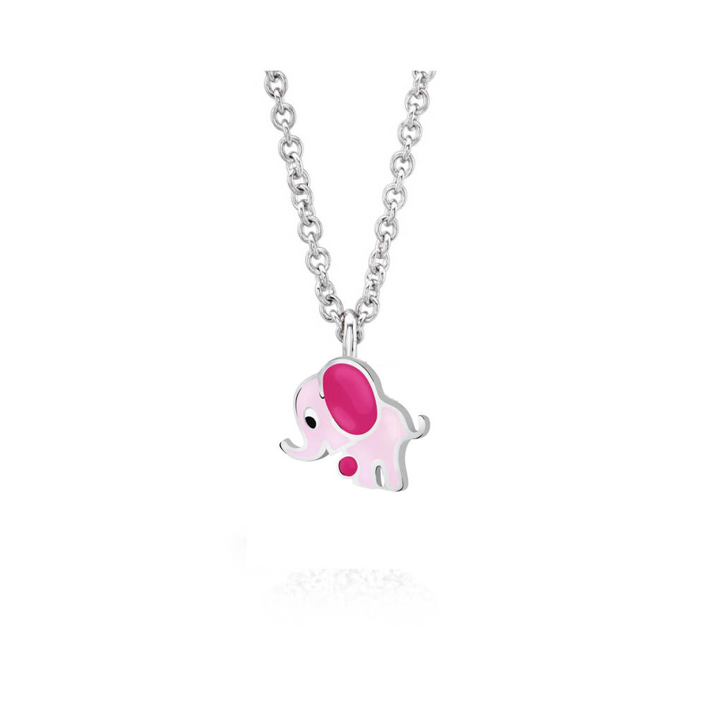 925 Sterling Silver Jewelry For Kids Set - Pink Elephant Pendant