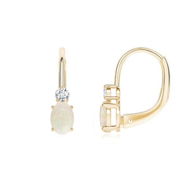 925 Silver Elegant Opal Set- Leverback Opal Earrings