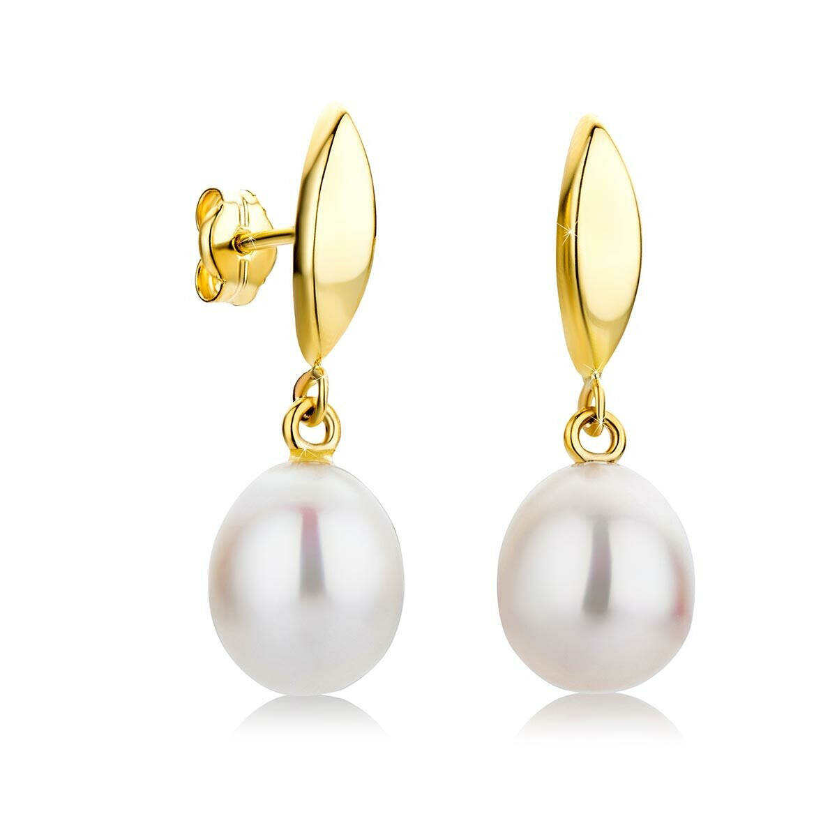 925 Silver Simple Classic Freshwater Pearl Set -  Teardrop Freshwater Pearl Drop Earrings