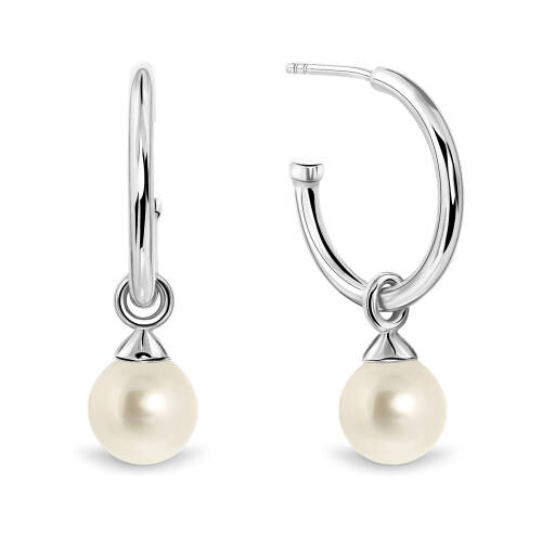 925 Silver Simple Classic Freshwater Pearl Set -Dangle Earrings