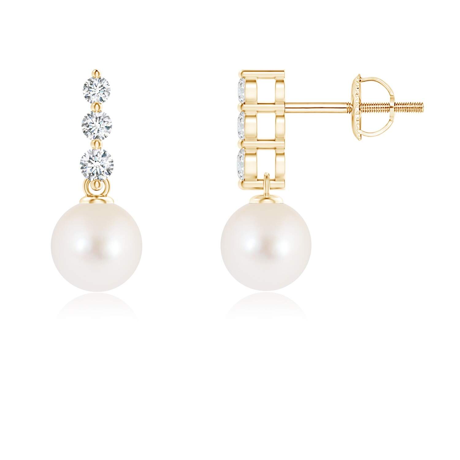 925 Silver Simple Classic Pearl Set - Shell Pearl Dangle Earrings