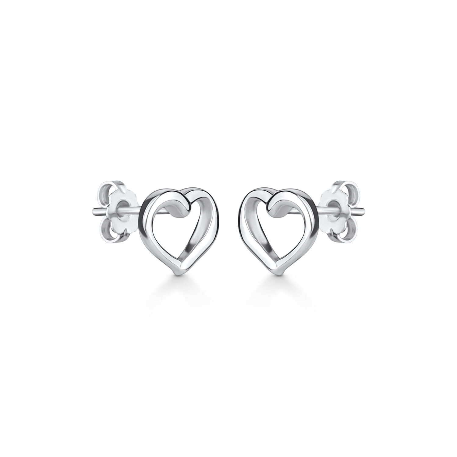 925 Silver Minimalist Heart Set - Heart Stud Earrings