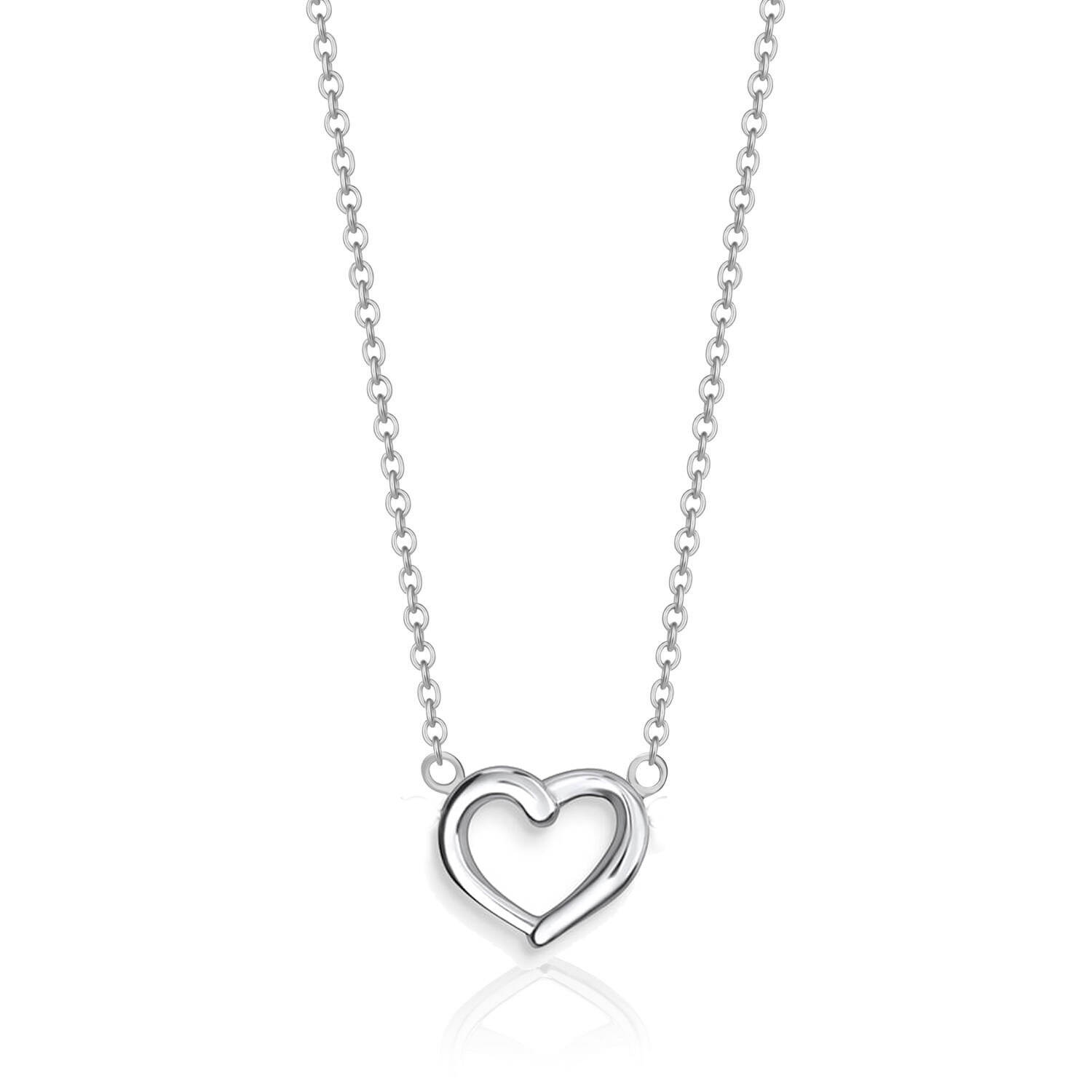 925 Silver Minimalist Heart Set - Heart Stud Necklace