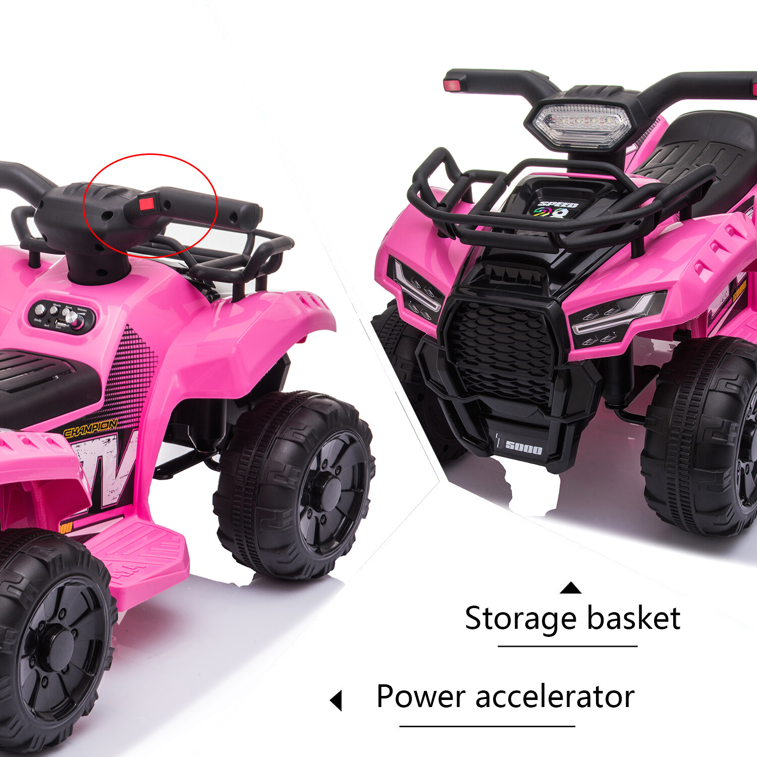 Kids Ride on ATV 6V Battery Powered,4-Wheeler Quad Car for Kids Aged 18-36 Months