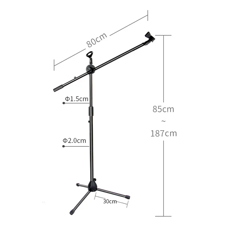 support à double microphone, support de microphone réglable, support réglable du microphone, support de microphone réglable