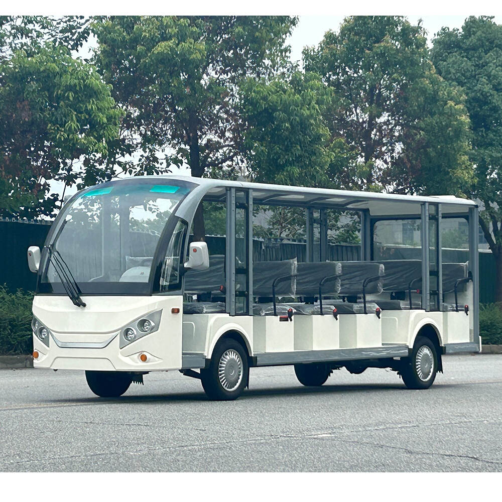 GD type 17-passenger open sightseeing car with six rows forward + rear screen