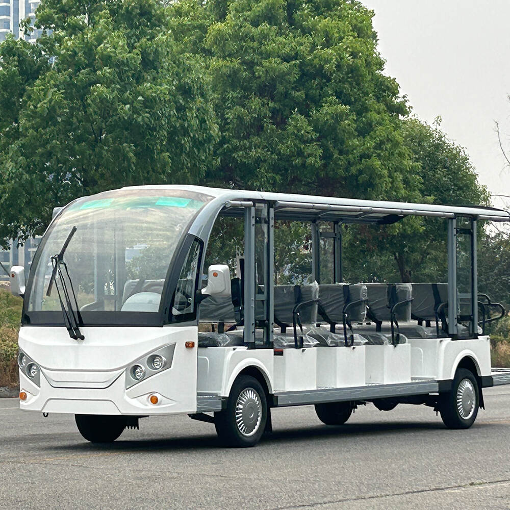 type 17-passenger open sightseeing car five front and rear screen