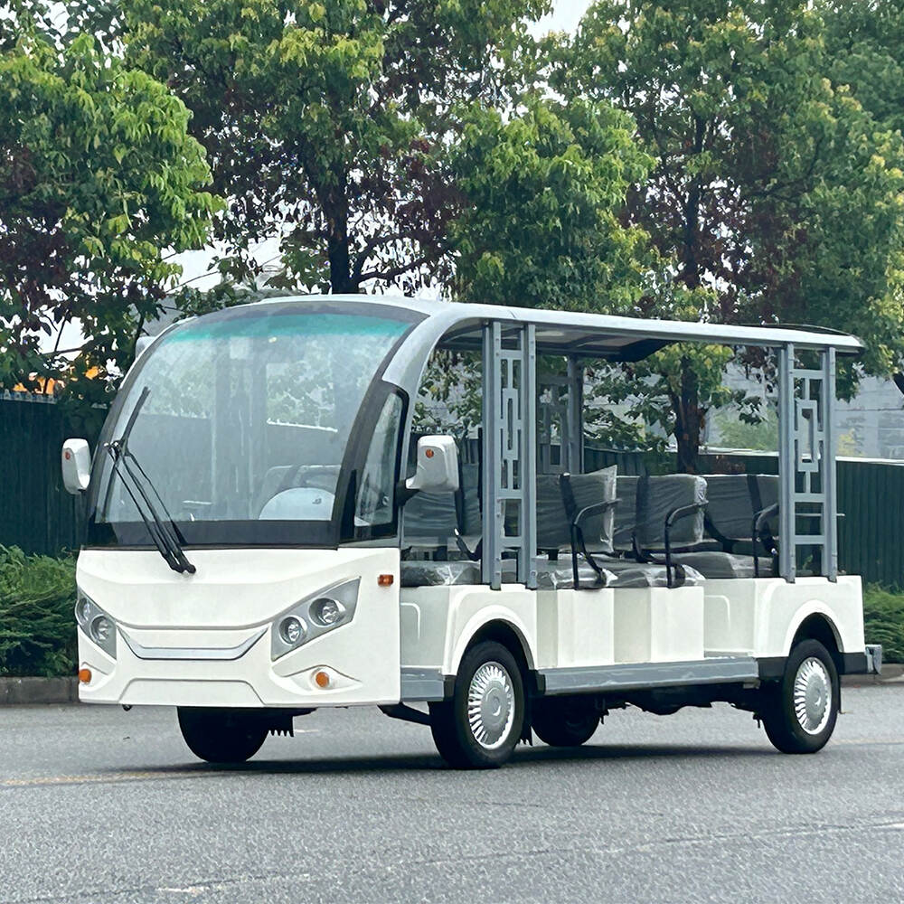 11-passenger open sightseeing car four front + rear storage baskets