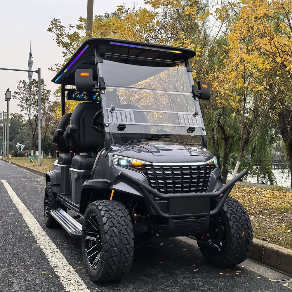 72V 7.5kw Battery Powered Electric Golf Cart 2+2 Seat Lifted Golf Carts with Curtis Golf Carts Street Lithium Battery