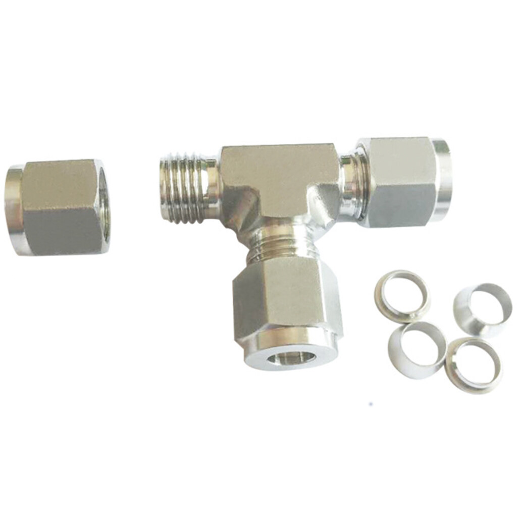 Three-way hydraulic compression pipe joint