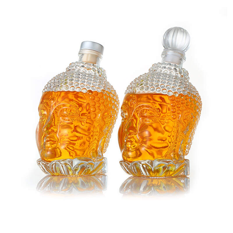750ml skull head wine glass bottle factory, China 750ml skull head wine glass bottle