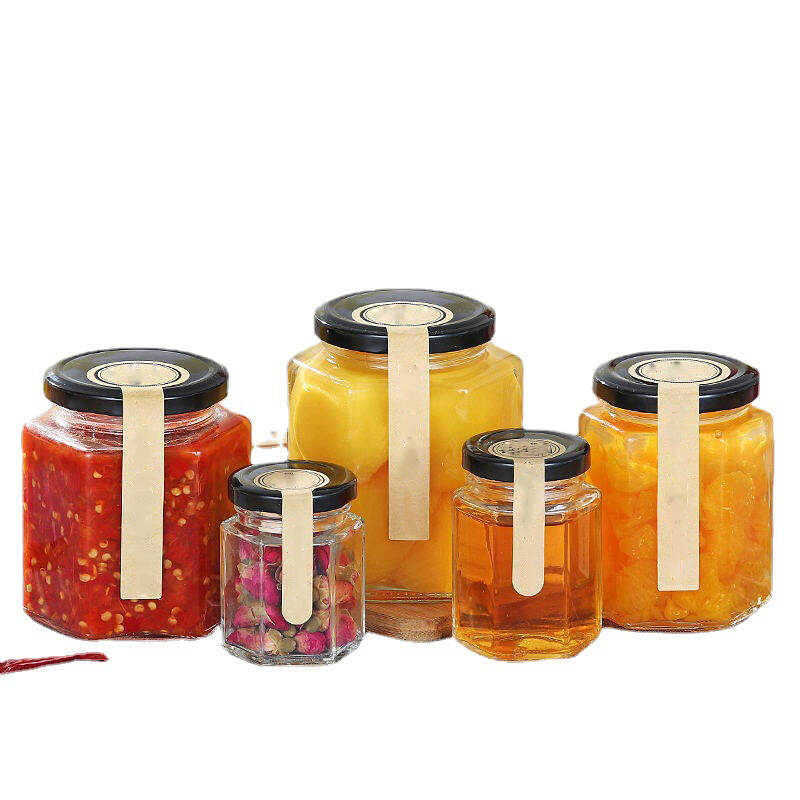 250ml hexagonal glass jam jar factory, China honey jars glass hexagonal, China honey jars glass hexagonal factory, wholesale 250ml hexagonal glass jam jar