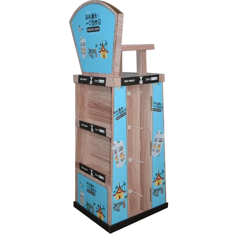 Shop Glossing Corrugated Display Stands Lightweight Cardboard Pop Up Display