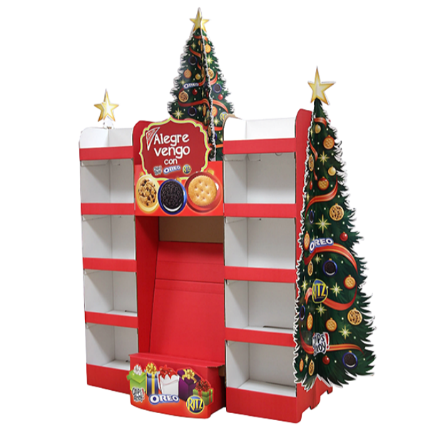 Retail Free Standing Cardboard Displays Lightweight Cardboard Floor Display Stands for Christmas