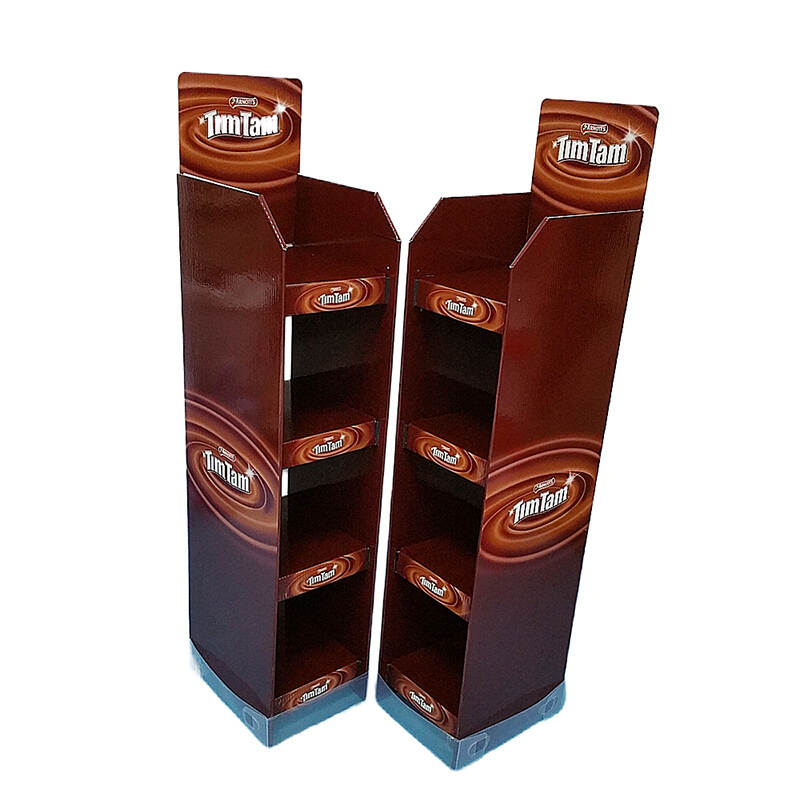 Lightweight Retail Shop Cardboard Floor Standing Display Units For Chocolate
