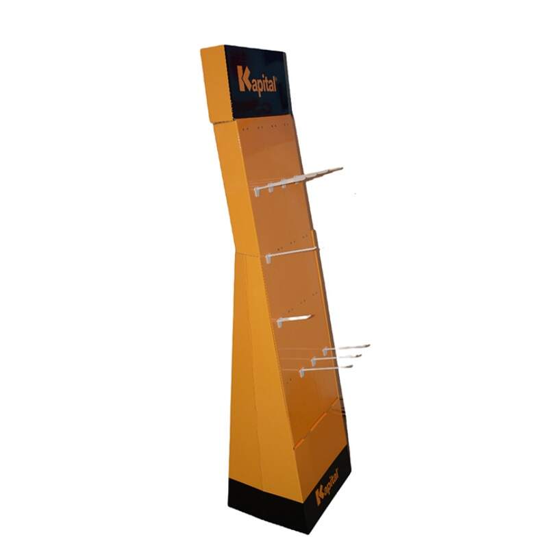 Pegboard Hook Wall Mounted Cardboard Displays Custom Corrugated Counter Display