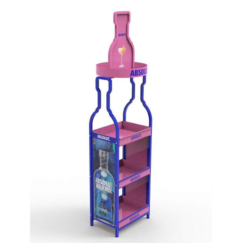 500lbs Capacity Metal Floor Display Stand Powder Coated With Five Iron Shelves
